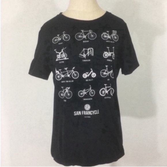 San Francycle Black Cotton T-Shirt Women’s
A Fun Bike Tee
 San Francisco - Picture 1 of 3